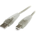 StarTech.com Transparent USB 2.0 Cable - 6 ft USB Data Transfer Cable - First End: 1 x 4-pin USB Type A - Male - Second End: 1 x 4-pin USB Type B - Male - Transparent - 1 Each