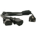 StarTech.com 6ft Computer Power Cord 5-15P to 2x C13 - For Desktop Computer, Scanner, Monitor, Printer - 125 V AC / 10 A - Black - 6 ft Cord Length - NEMA 5-15P / IEC 60320 C13 - 1 Each