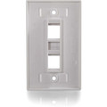 C2G 2 Socket Keystone Network/Multimedia Faceplate - 2 x Total Number of Socket(s) - 1-gang - Flush Mount - White - 1 Each