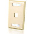 C2G 1 Socket Keystone Network/Multimedia Faceplate - 1 x Total Number of Socket(s) - 1-gang - Flush Mount - Ivory - 1