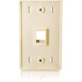 C2G 1 Socket Keystone Network/Multimedia Faceplate - 1 x Total Number of Socket(s) - 1-gang - Flush Mount - Ivory - 1