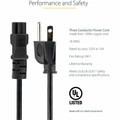 StarTech.com 6 ft Laptop Power Cord NEMA 5-15P to C5 - For Monitor, Notebook, Printer, Scanner - 125 V AC / 10 A - Black - 6 ft Cord Length - NEMA 5-15P / IEC 60320 C5 - North America - 1 Each