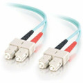 C2G Fiber Optic Duplex Patch Cable - 9.84 ft Fiber Optic Network Cable for Network Device - First End: 2 x SC Network - Male - Second End: 2 x SC Network - Male - 10 Gbit/s - Patch Cable - Duplex - 50/125 &micro;m - Aqua - 1 Each