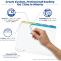 Avery&reg; Index Maker Index Divider - 125 x Divider(s) - Print-on Tab(s) - 5 - 5 Tab(s)/Set - 8.5" Divider Width x 11" Divider Length - 3 Hole Punched - White Paper Divider - Multicolor Paper Tab(s) - 25 / Box