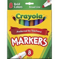 Crayola Regular Bold Colors Broad Line Markers - Broad Conical Marker Point - Assorted, Golden Yellow, Teal, Emerald, Azure, Plum, Raspberry Ink - 8 / Set