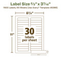 Ecofriendly Permanent File Folder Labels, 0.66 X 3.44, White, 30/sheet, 50 Sheets/pack