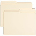 Smead 1/2 Tab Cut Letter Recycled Top Tab File Folder - 8 1/2" x 11" - 3/4" Expansion - Top Tab Location - Assorted Tab Position - 11 pt. - 2 Plys - Manila - Reinforced, Durable, Reinforced Tab, Rounded Corner - 10% Recycled - 100 / Box
