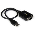 StarTech.com 1 ft USB to Serial Adapter Cable w/ COM Retention - 1 x DB-9 RS-232 Serial - Male - 1 x USB 2.0 Type A - Female - Black - 1 Each - TAA Compliant