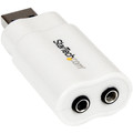 StarTech.com USB 2.0 to External Stereo Audio Adapter - 1 x Type A USB 2.0 USB Male - 1 x Mini-phone Audio In Female, 1 x Mini-phone Audio Out Female - White - 1 Each - TAA Compliant
