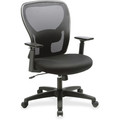 Lorell Mid-back Task Chair - Black Seat Color - Fabric Seat Material - Black Back Color - Mesh Back Material - Mid Back - 1 Each