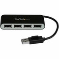 StarTech.com 4 Port Portable USB 2.0 Hub w/ Built-in Cable - 4 Port USB Hub - USB - External - 4 USB Port(s) - 4 USB 2.0 Port(s) - PC, Mac, Linux - TAA Compliant