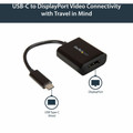 StarTech.com USB-C to DisplayPort Adapter - 4K 60Hz - 1 x 24-pin USB Type C - Male - 1 x 20-pin DisplayPort 1.4 Digital Audio/Video - Female - Black - 1 Each