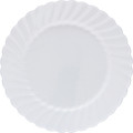 Classicware 10-1/4" Heavyweight Plates - Picnic, Party - Disposable - 10.3" Diameter - White - Plastic Body - 12/Pack - 12 / Carton