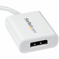 StarTech.com USB-C to DisplayPort Adapter - 4K 60Hz - White - 1 x 24-pin USB Type C - Male - 1 x 20-pin DisplayPort 1.2 Digital Audio/Video - Female - White - 1 Each