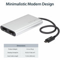 StarTech.com Thunderbolt 3 to Dual DisplayPort Adapter - 4K 60Hz - Mac and Windows Compatible - 1 x 24-pin Thunderbolt 3 - Male - 2 x 20-pin DisplayPort 1.2 Digital Audio/Video - Female - 4096 x 2160 Supported - Silver - 1 Each