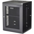 StarTech.com 15U Wall-Mount Server Rack Cabinet - 16.1 in. Deep - Hinged - For Server, LAN Switch, Patch Panel - 15U Rack Height16.10" Rack Depth - Wall Mountable - Black - Steel, Steel Mesh - 198.42 lb Static/Stationary Weight Capacity