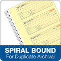 Adams Spiral 2-part Money/Rent Receipt Book - 200 Sheet(s) - Spiral Bound - 2 Part - 2.75" x 7.62" Form Size - White, Canary - Assorted Sheet(s) - 5 / Pack