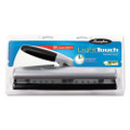 12-sheet Lighttouch Desktop Two- To Three-hole Punch, 9/32" Holes, Black/silver