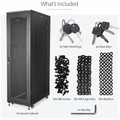 StarTech.com 42U Server Rack Cabinet - Equipment Rack - 36in Deep Enclosure - For Server - 42U Rack Height - Black - Steel, Mesh - 1999.59 lb Maximum Weight Capacity - 1999.59 lb Static/Stationary Weight Capacity