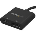 StarTech.com USB-C to DisplayPort Adapter with USB Power Delivery - 4K 60Hz - 1 x 24-pin USB Type C - Male - 1 x 20-pin DisplayPort Digital Audio/Video - Female - Black - 1 Each