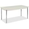 HON Utility Table, 60"W x 30"D - Natural Rectangle Top - Chrome Four Leg Base - 4 Legs x 60" Table Top Width x 30" Table Top Depth x 1.13" Table Top Thickness - 29" Height - Educational Environment - Assembly Required - Melamine Top Material - 1 Each