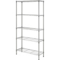Lorell Light-Duty Wire Shelving - 5 Tier(s) - 72" Height x 36" Width x 14" Depth - Floor - Epoxy - Silver - Plastic, Metal, Steel - 1 Each