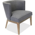 Lorell Accent Guest Chair - Walnut Frame Color - Wood Frame Material - Four-legged Base - Gray - Linen - 1 Each