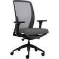 Lorell Executive Mesh High-Back Office Chair - Gray Seat Color - Crepe Fabric Seat Material - High Back - Armrest - 1 Each