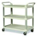 Open Sided Utility Cart, Three-shelf, 40.63w X 20d X 37.81h, Off-white