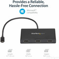 StarTech.com USB C to HDMI Multi-Monitor Adapter - 3-Port MST Hub - USB C Multi Monitor - 3840 × 2160 - 3 x HDMI Out - USB - Plastic