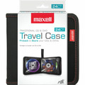 Maxell CD & DVD Travel Case - Portfolio - Book Fold - Polypropylene, Leather, Plastic, Polyurethane, Faux Leather - Black - 24 CD/DVD