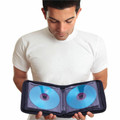Maxell CD & DVD Travel Case - Portfolio - Book Fold - Polypropylene, Leather, Plastic, Polyurethane, Faux Leather - Black - 24 CD/DVD