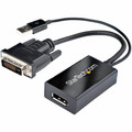 StarTech.com DVI to DisplayPort Adapter with USB Power - 1920 x 1200 - 1 x 20-pin DisplayPort 1.2 Digital Audio/Video - Female - 1 x Powered USB Type A - Male, 1 x 25-pin DVI-D (Single-Link) Digital Video - Male - Black - 1 Each