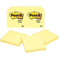Post-it&reg; Notes Original Notepads - 3" Flag/Note Width x 3" Flag/Note Length - Square - 100 Sheets per Pad - Unruled - Canary Yellow - Paper - Self-adhesive, Repositionable - 12/Pack - 2 / Bundle