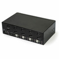 StarTech.com 4-Port Dual DisplayPort KVM Switch - 4K 60Hz - 4 Computer(s) - 1 Local User(s) - 3840 x 2160 - 8 x USB - 10 x DisplayPort - 2U - Rack-mountable, Desktop - TAA Compliant