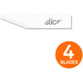 Slice Ceramic Craft Knife Cutting Blades - 1.30" Length - Non-conductive, Non-magnetic, Rust Resistant, Non-sparking - Zirconium Oxide - White - 4 / Pack