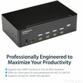 StarTech.com 4 Port HDMI KVM Switch - 4K 30Hz - Dual Display - 4 Computer(s) - 1 Local User(s) - 3840 x 2160 - 10 x USB - 10 x HDMI - Rack-mountable, Desktop - TAA Compliant