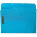 Business Source 1/3 Tab Cut Letter Recycled Fastener Folder - 8 1/2" x 11" - 3/4" Expansion - 2 Fastener(s) - 2" Fastener Capacity - Top Tab Location - Assorted Tab Position - 11 pt. - Blue - 10% Recycled - 50 / Box