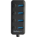 StarTech.com 4-Port USB 3.0 Hub - 4x USB-A with Individual On/Off Switches - USB - External - 4 USB Port(s) - 4 USB 3.0 Port(s) - UASP Support - Linux, PC