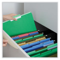 Deluxe Colored Top Tab File Folders, 1/3-cut Tabs: Assorted, Letter Size, Green/light Green, 100/box