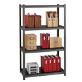 Lorell Iron Horse 3200 lb Capacity Riveted Shelving - 4 Shelf(ves) - 60" Height x 36" Width x 18" Depth - 30% Recycled - Black - Steel, Laminate - 1 Each