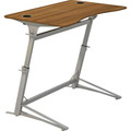 Safco Verve Standing Desk - Laminated, Walnut Top - 36" to 42" Adjustment - 42" Height x 47.25" Width x 31.75" Depth - Assembly Required - 1 Each