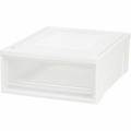 IRIS Stackable Storage Box Drawer - External Dimensions: 19.6" Length x 15.7" Width x 7" Height - 5.50 gal - Stackable - Plastic - Clear, White - For Accessories, Craft Supplies, Toiletries - 4 / Carton