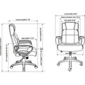 Lorell High-back Executive Chair - Black Seat Color - Bonded Leather Seat Material - Black Back Color - Bonded Leather Back Material - High Back - 5-star Base - 1 Each