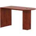 Lorell Essentials Laminate Peninsula Cafe Table - 41.8" Height x 71" Width x 35.4" Depth, x 1" Thickness - Finish: Laminate, Cherry - Grommet - 1 Each