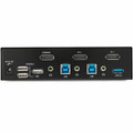 StarTech.com 2-Port DisplayPort KVM Switch - 4K 60Hz - 2 Computer(s) - 1 Local User(s) - 3840 x 2160 - 8 x USB - 3 x DisplayPort - Desktop - TAA Compliant