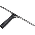 Ettore Pro+ Squeegee - Rubber Blade - 1.9" Height x 15.8" Width x 6.8" Length - Ergonomic Handle, Changeable Blade, Non-slip Grip, Streak-free - Black, Silver - 1Each