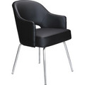 Boss Black Vinyl Guest Chair - Black Seat Color - Vinyl Seat Material - Black Back Color - Vinyl Back Material - Chrome Frame Color - Four-legged Base - 1 Each
