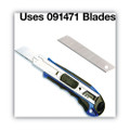 Heavy-duty Snap Blade Utility Knife, Four 8-point Blades, Retractable, Blue