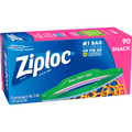 Ziploc&reg; Snack Size Storage Bags - 3.25" Length x 6.50" Width - Zipper Closure - Clear - Food, Supplies/ - 90 / Box